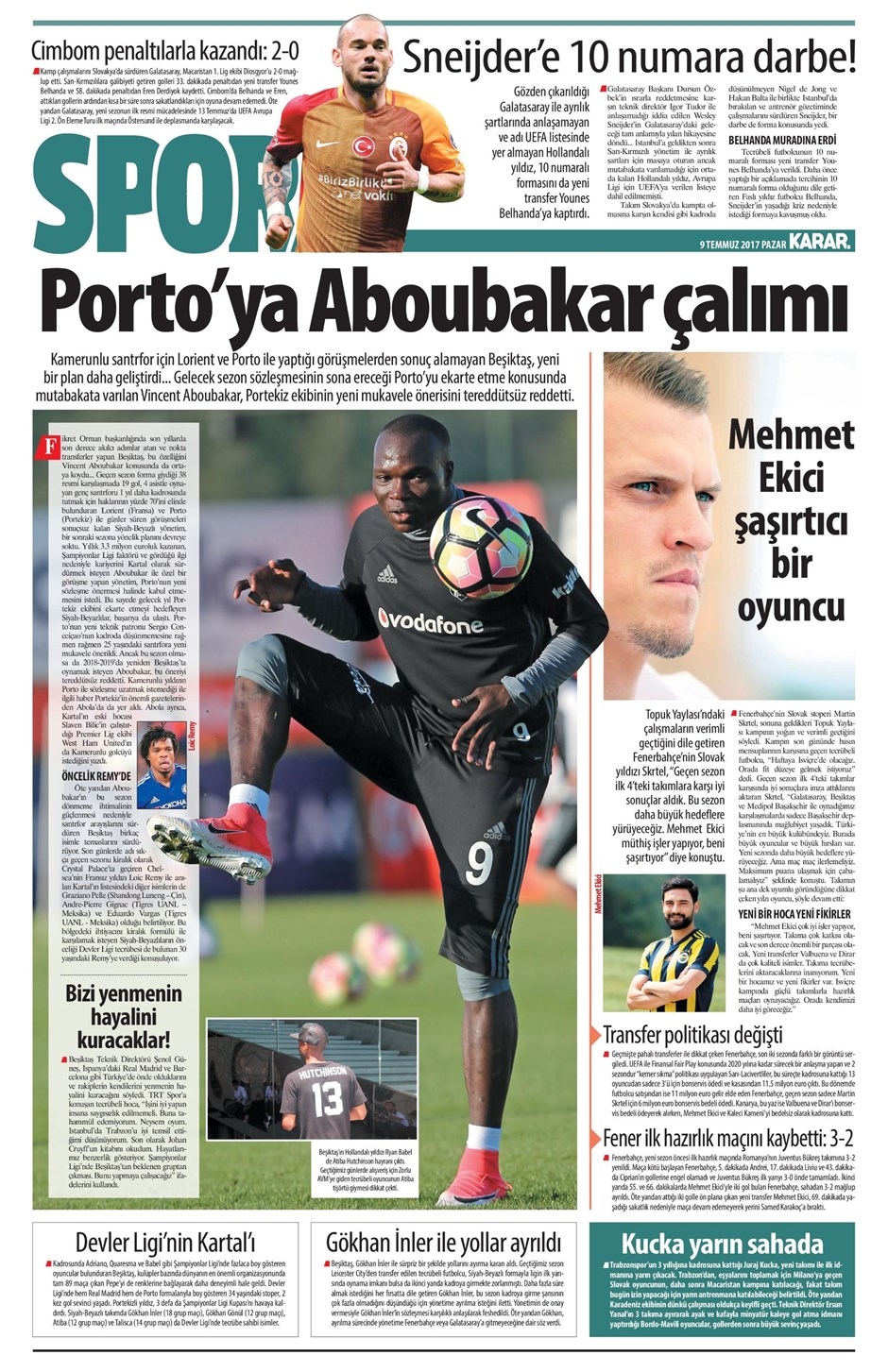 9 Temmuz 2017 | İşte Gazetelerin Beşiktaş Manşetleri - Görsel 3