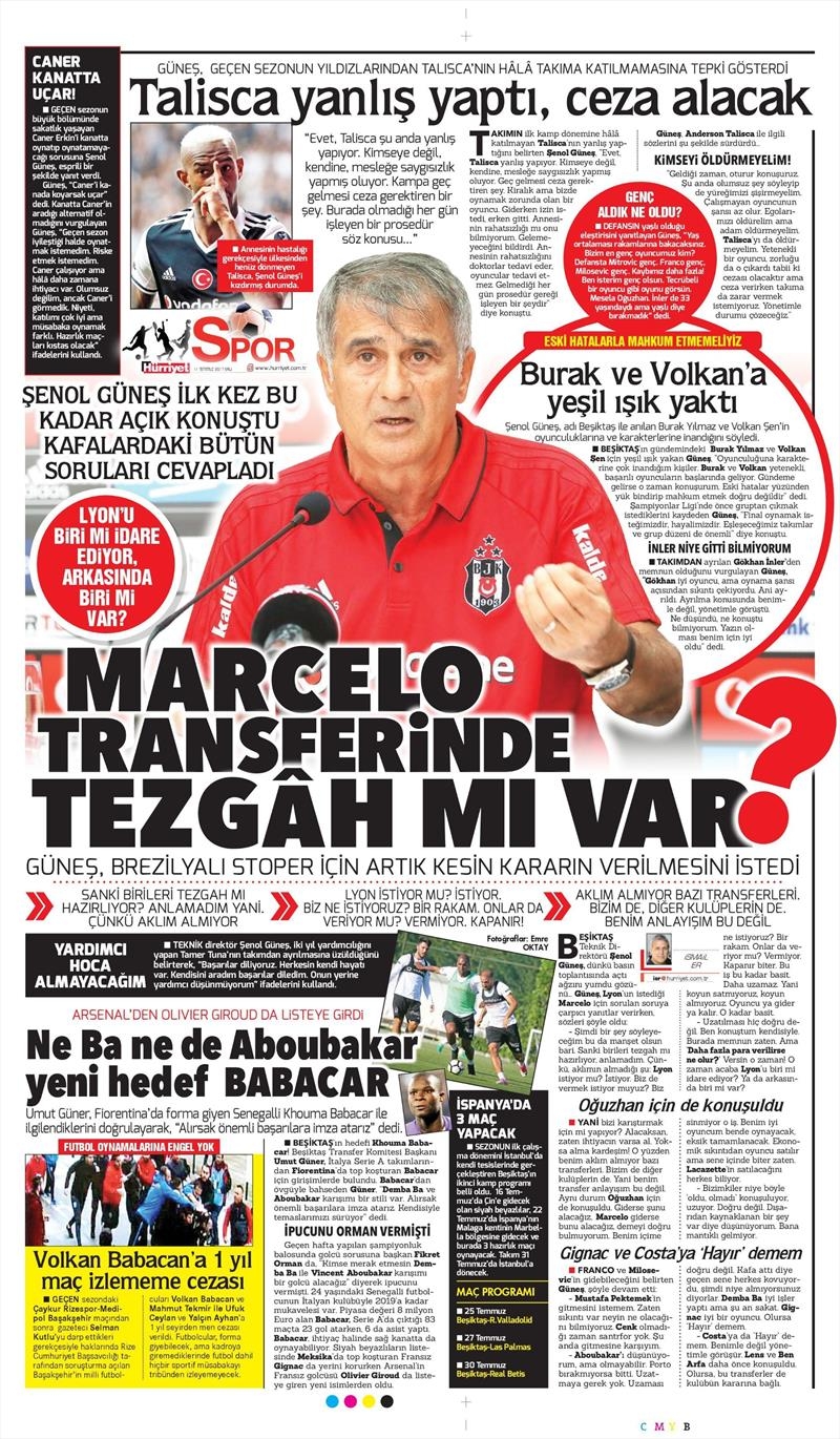 11 Temmuz 2017 | İşte gazetelerin Beşiktaş manşetleri - Görsel 12