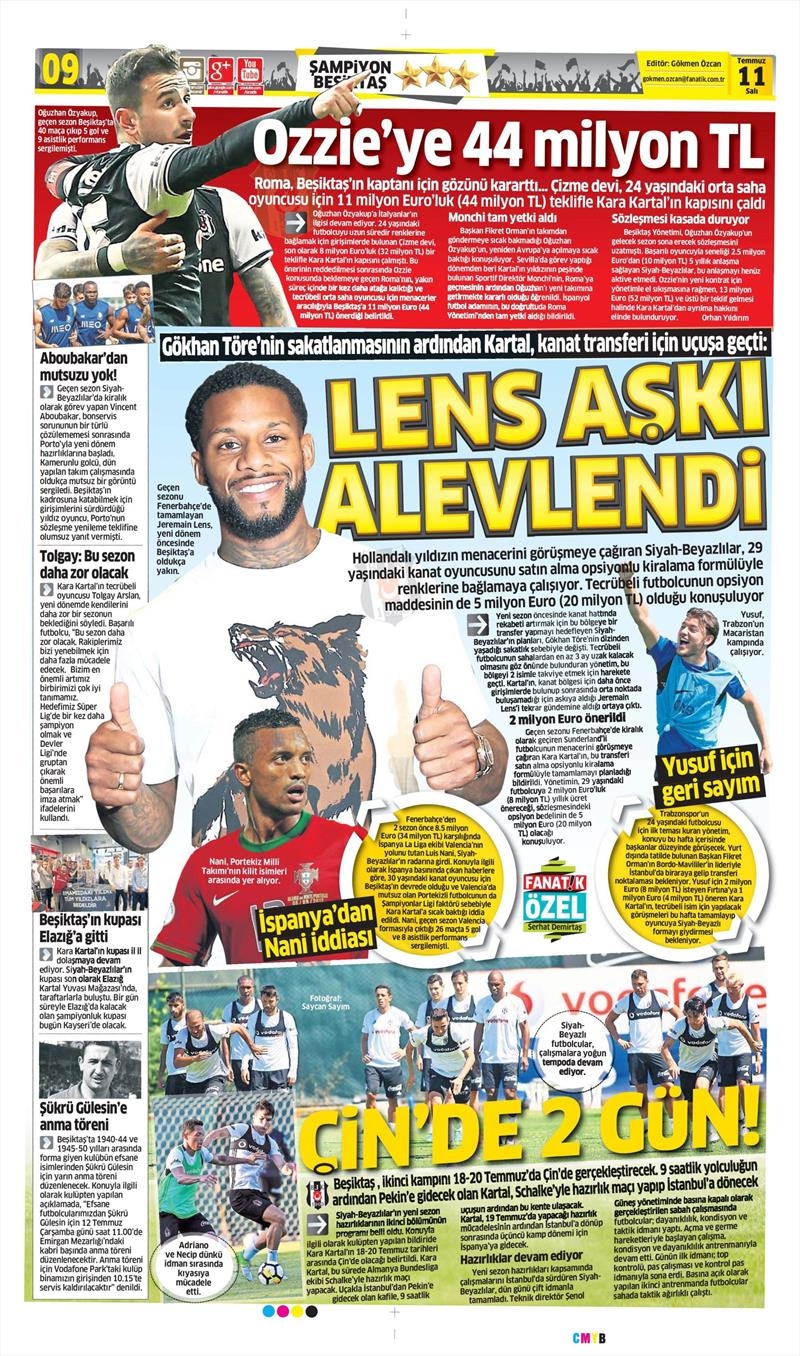 11 Temmuz 2017 | İşte gazetelerin Beşiktaş manşetleri - Görsel 16