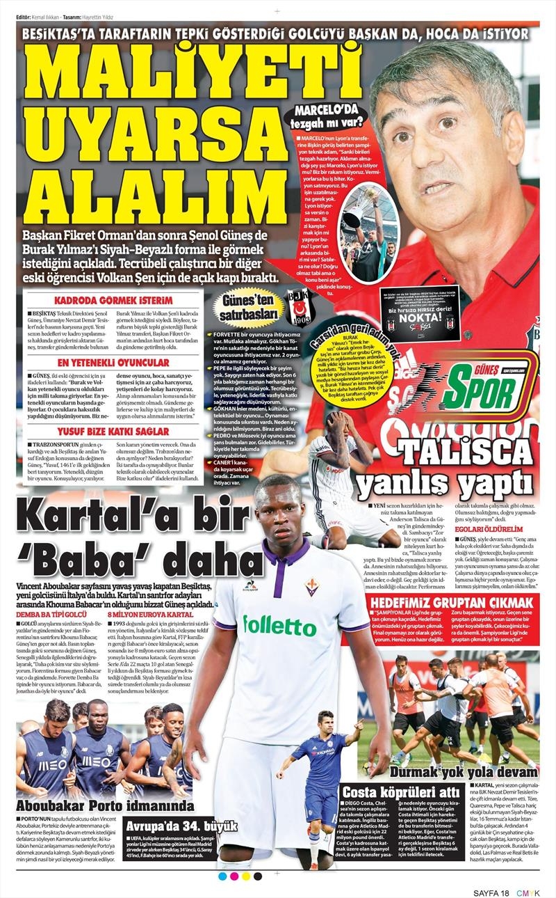 11 Temmuz 2017 | İşte gazetelerin Beşiktaş manşetleri - Görsel 17