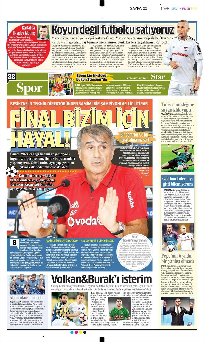 11 Temmuz 2017 | İşte gazetelerin Beşiktaş manşetleri - Görsel 9