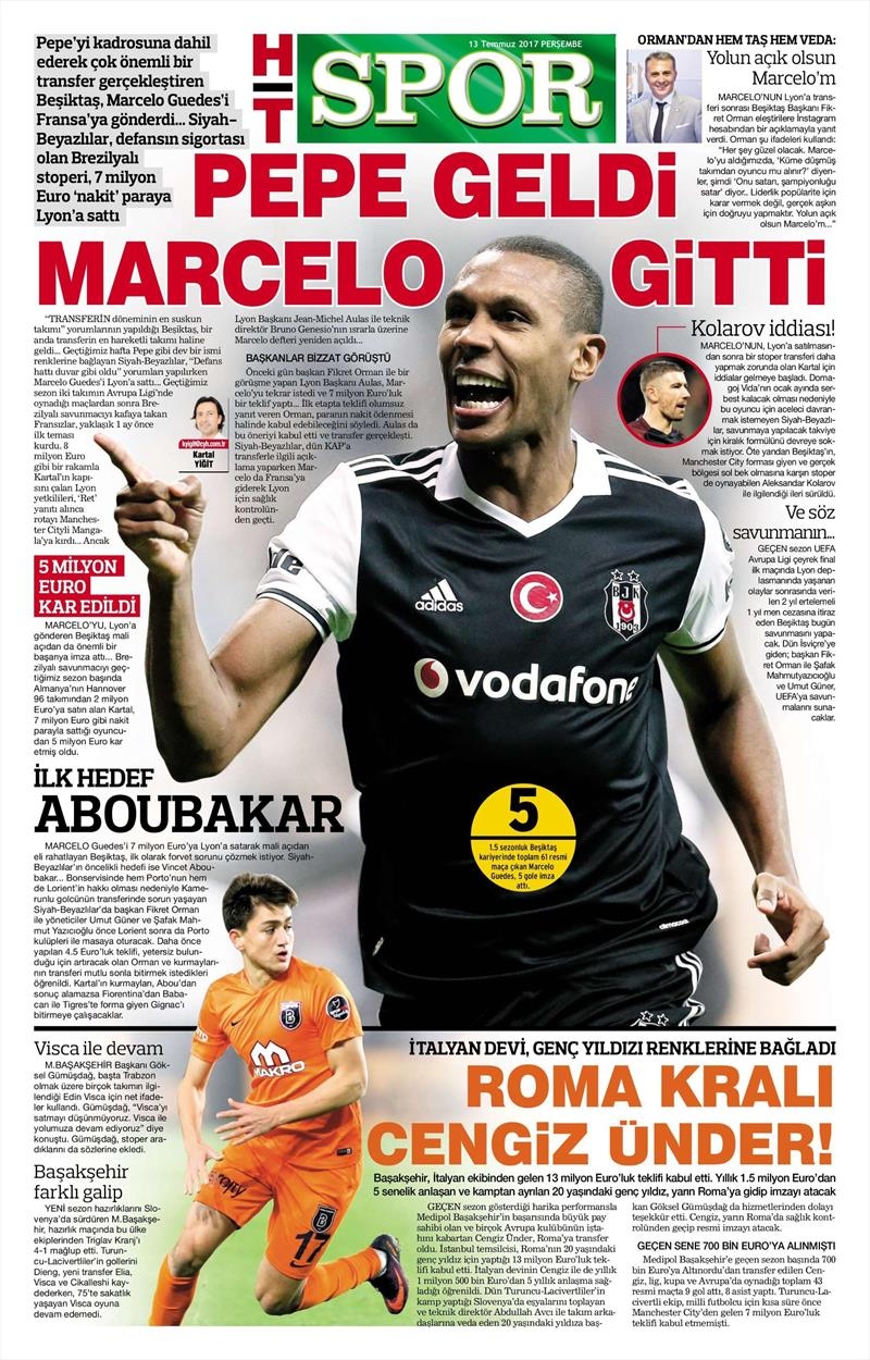 13 Temmuz 2017 | İşte gazetelerin Beşiktaş manşetleri - Görsel 3