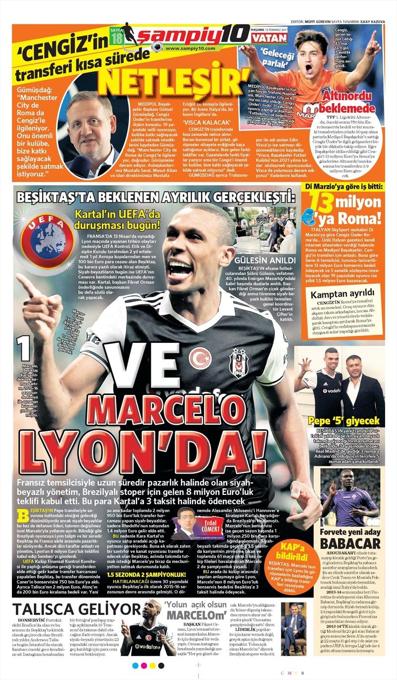 13 Temmuz 2017 | İşte gazetelerin Beşiktaş manşetleri - Görsel 6