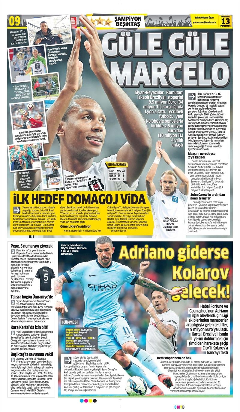 13 Temmuz 2017 | İşte gazetelerin Beşiktaş manşetleri - Görsel 7