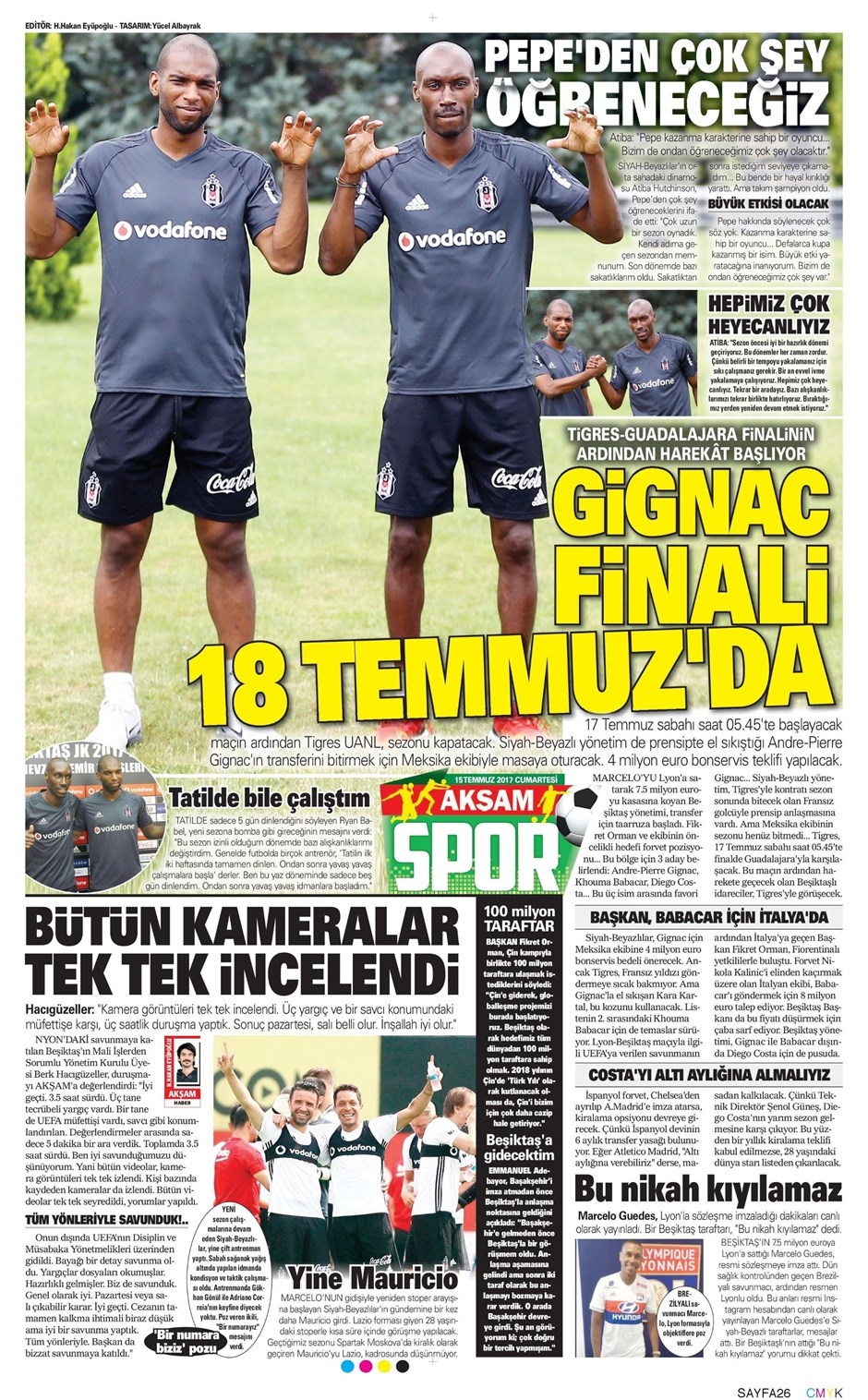 15 Temmuz 2017 | İşte gazetelerin Beşiktaş manşetleri - Görsel 1