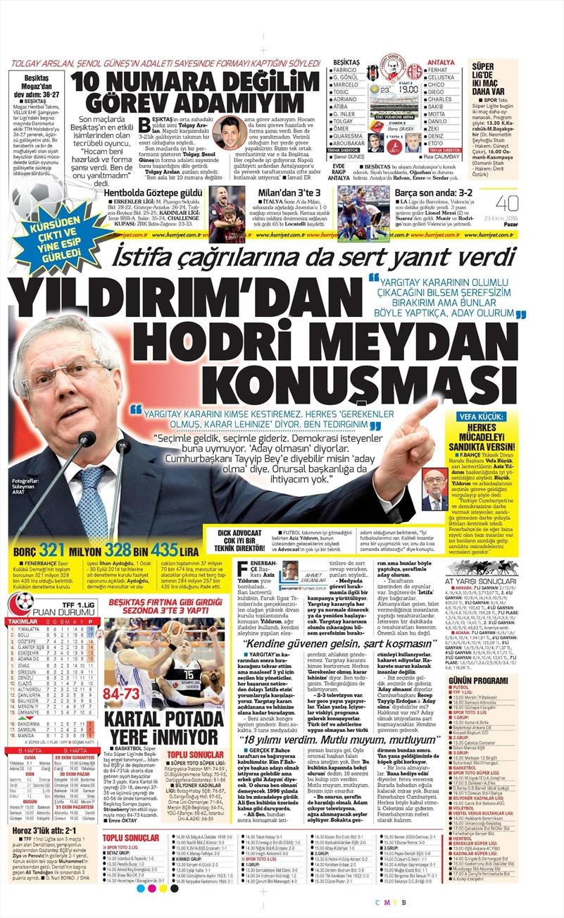 23 Ekim 2016 | Gazetelerin Beşiktaş Sayfaları - Görsel 6