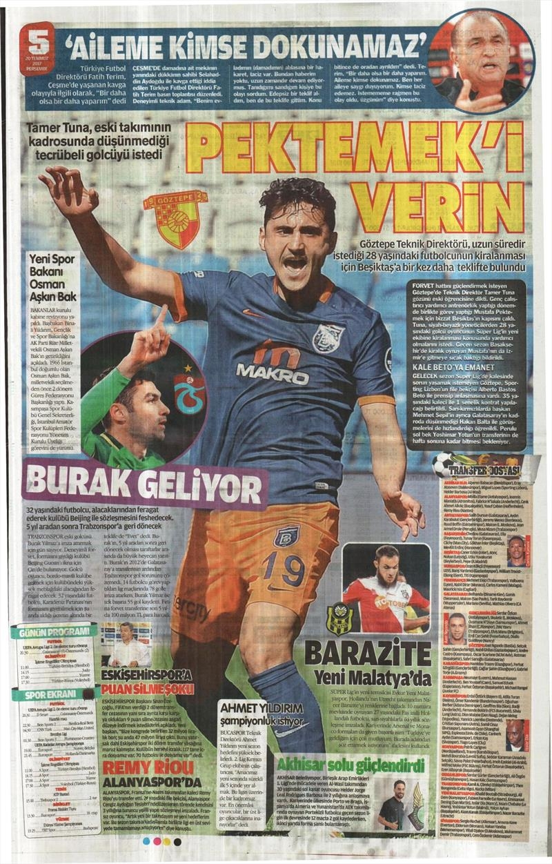 20 Temmuz 2017 | Gazetelerin Beşiktaş Manşetleri - Görsel 4