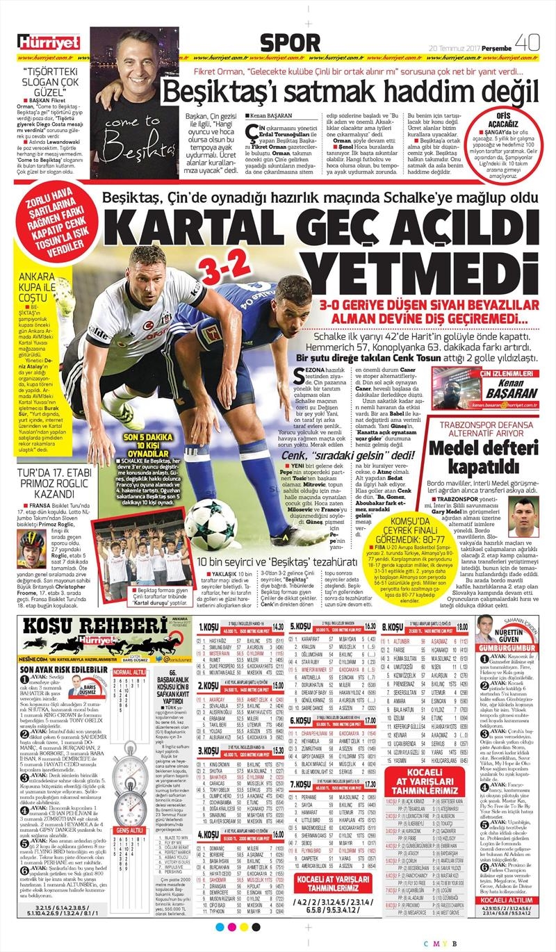 20 Temmuz 2017 | Gazetelerin Beşiktaş Manşetleri - Görsel 8
