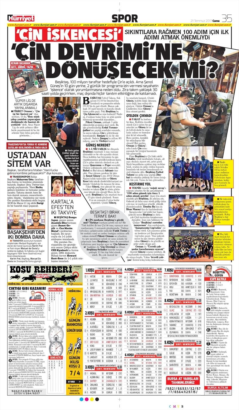21 Temmuz 2017 | Gazetelerin Beşiktaş Manşetleri - Görsel 6