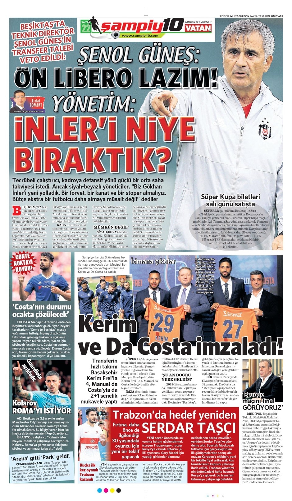 22 Temmuz 2017 | Gazetelerin Beşiktaş Manşetleri - Görsel 2