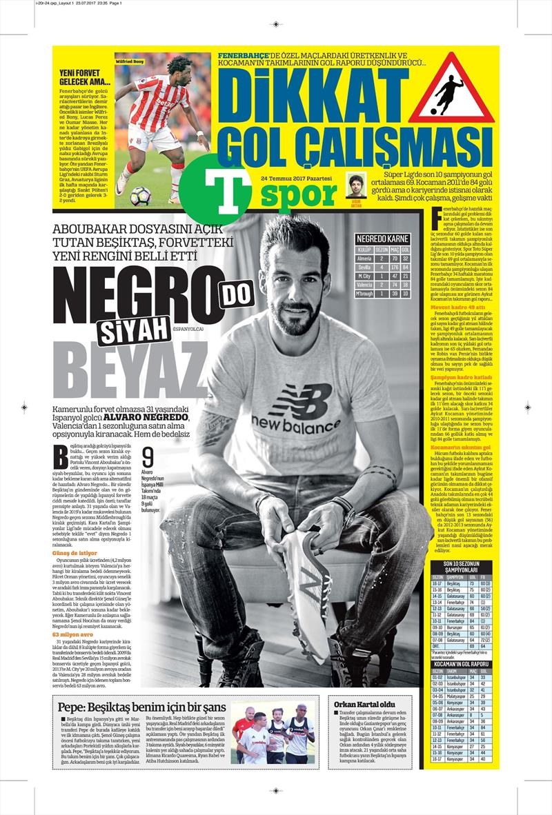 24 Temmuz 2017 | İşte gazetelerin Beşiktaş manşetleri - Görsel 10