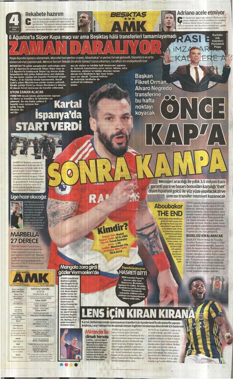 24 Temmuz 2017 | İşte gazetelerin Beşiktaş manşetleri - Görsel 2