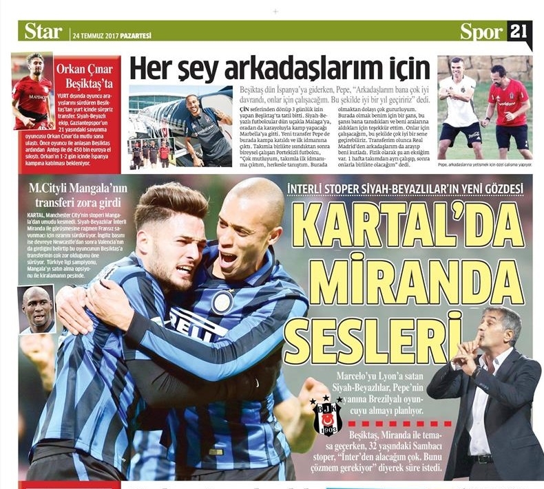 24 Temmuz 2017 | İşte gazetelerin Beşiktaş manşetleri - Görsel 9