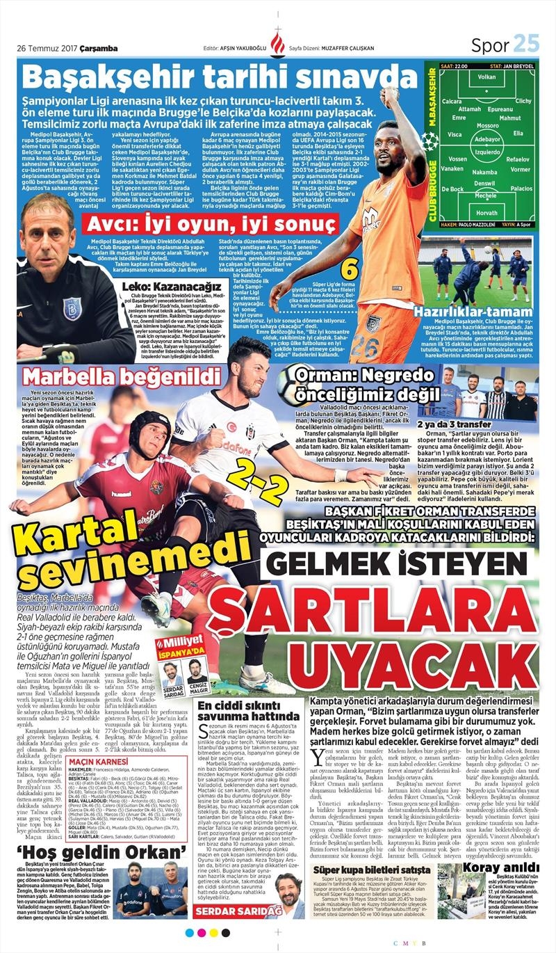 26 Temmuz 2017 | İşte gazetelerin Beşiktaş manşetleri - Görsel 5