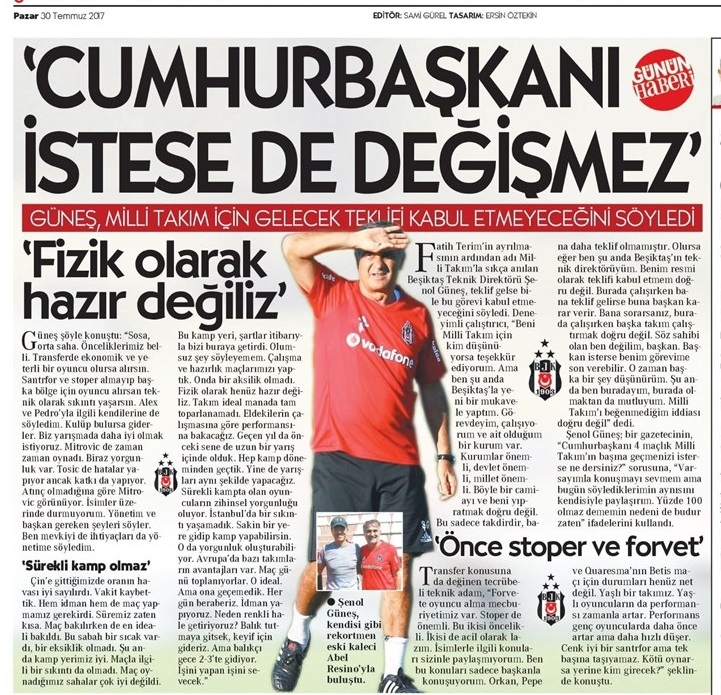 30 Temmuz 2017 | İşte gazetelerin Beşiktaş manşetleri - Görsel 1