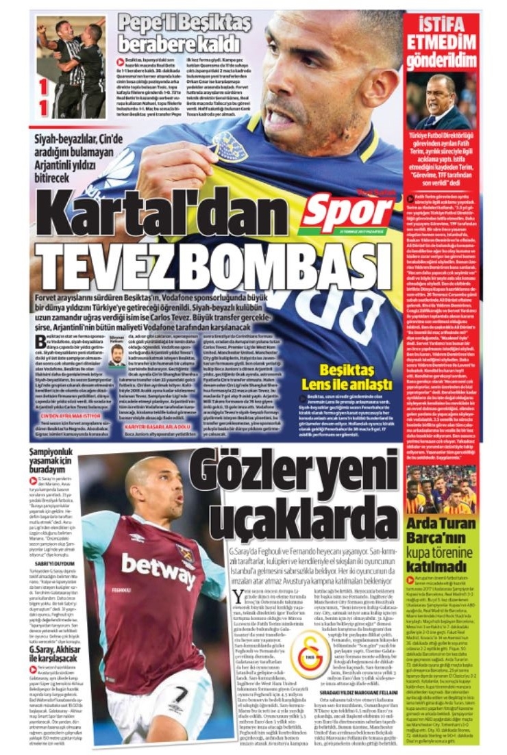 31 Temmuz 2017 | Gazetelerin Beşiktaş Manşetleri - Görsel 11