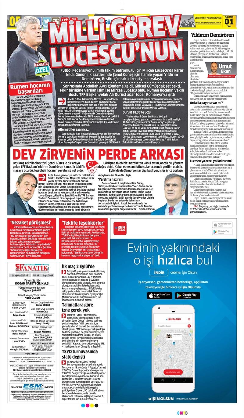 01 Ağustos 2017 | Gazetelerin Beşiktaş Manşetleri - Görsel 4