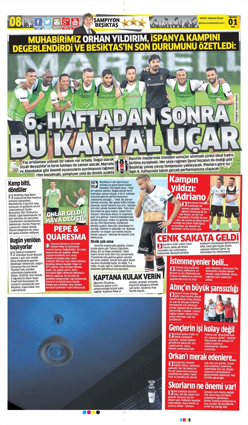 01 Ağustos 2017 | Gazetelerin Beşiktaş Manşetleri - Görsel 5