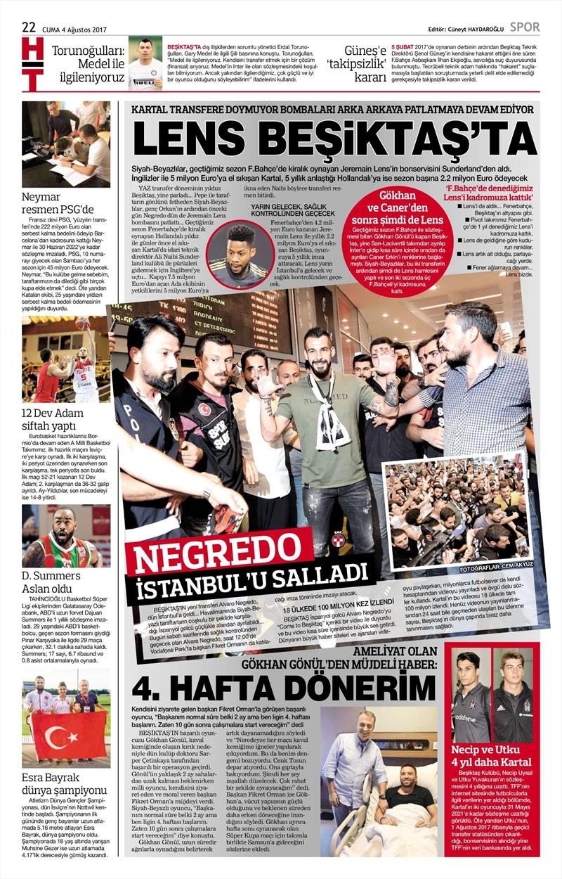 4 Ağustos 2017 | İşte gazetelerin Beşiktaş manşetleri - Görsel 10