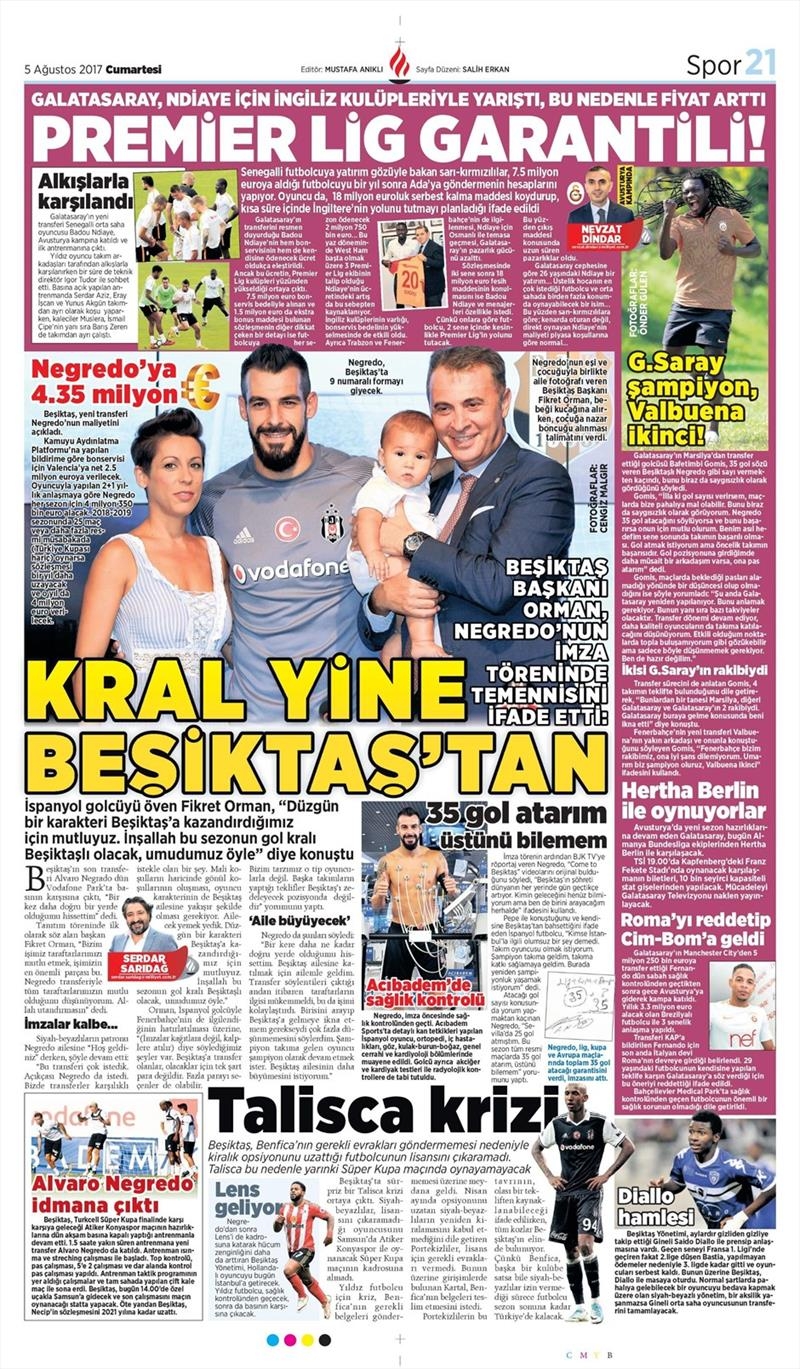 05 Ağustos 2017 | Gazetelerin Beşiktaş Manşetleri - Görsel 4