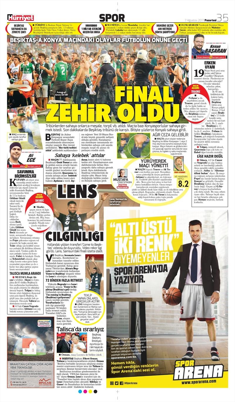 7 Ağustos 2017 | İşte Gazetelerin Beşiktaş manşetleri - Görsel 15