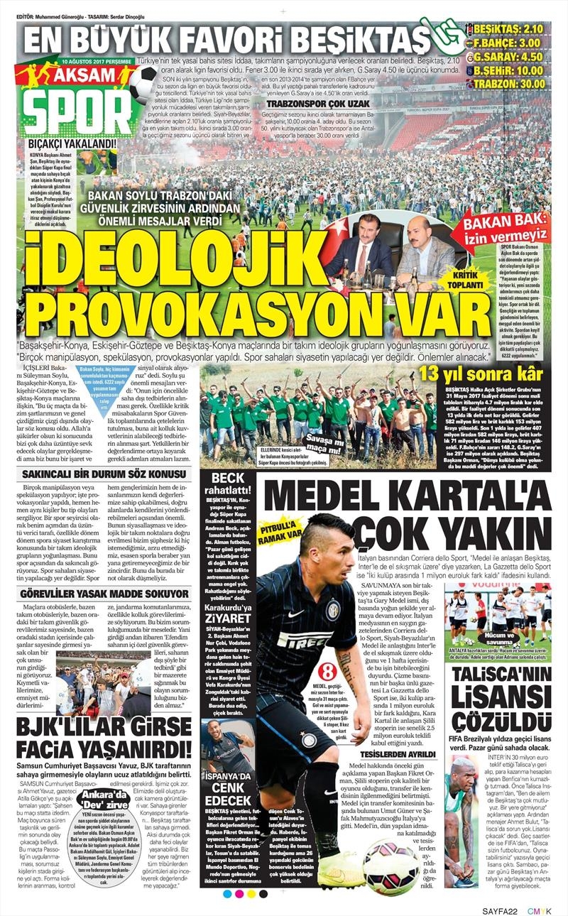 10 Ağustos 2017 | İşte gazetelerin Beşiktaş manşetleri - Görsel 3