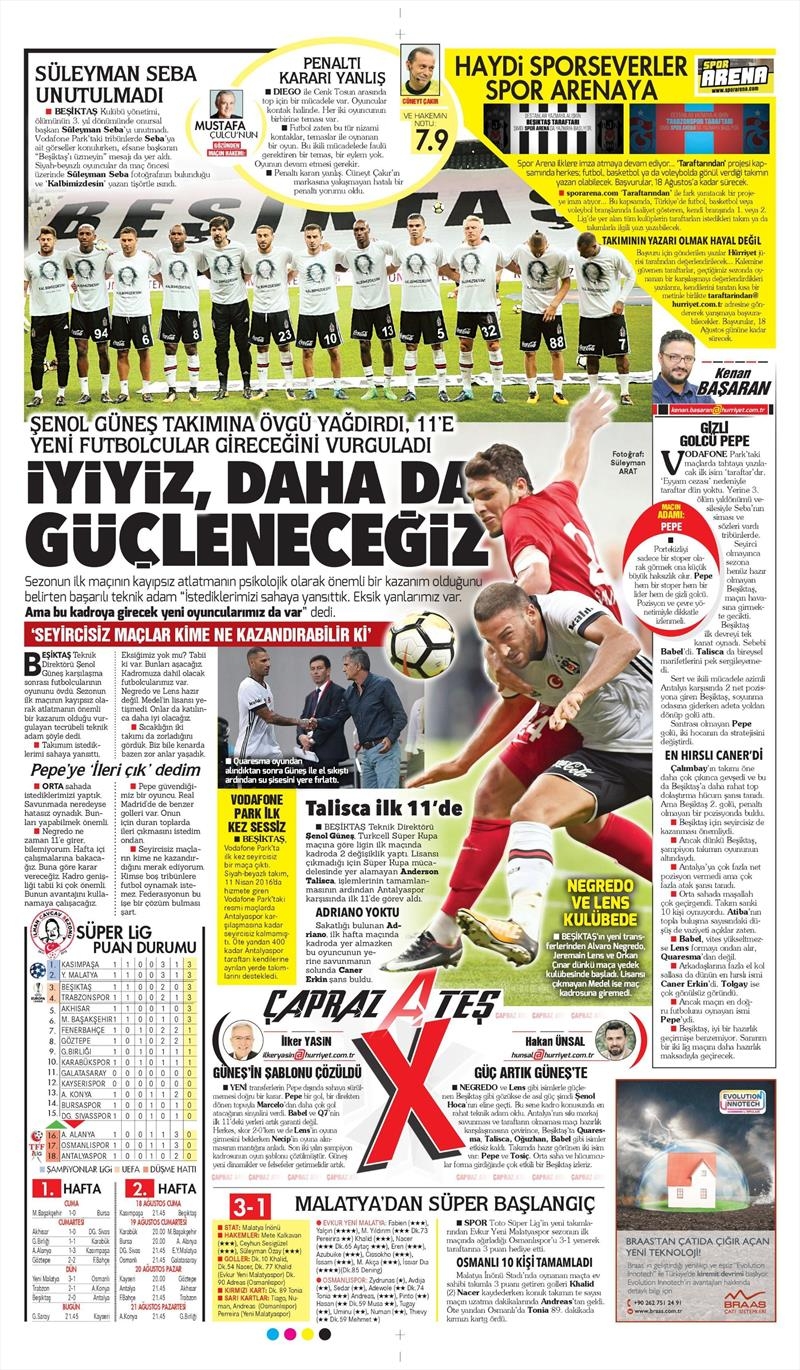 14 Ağustos 2017 | Gazetelerin Beşiktaş Manşetleri - Görsel 18
