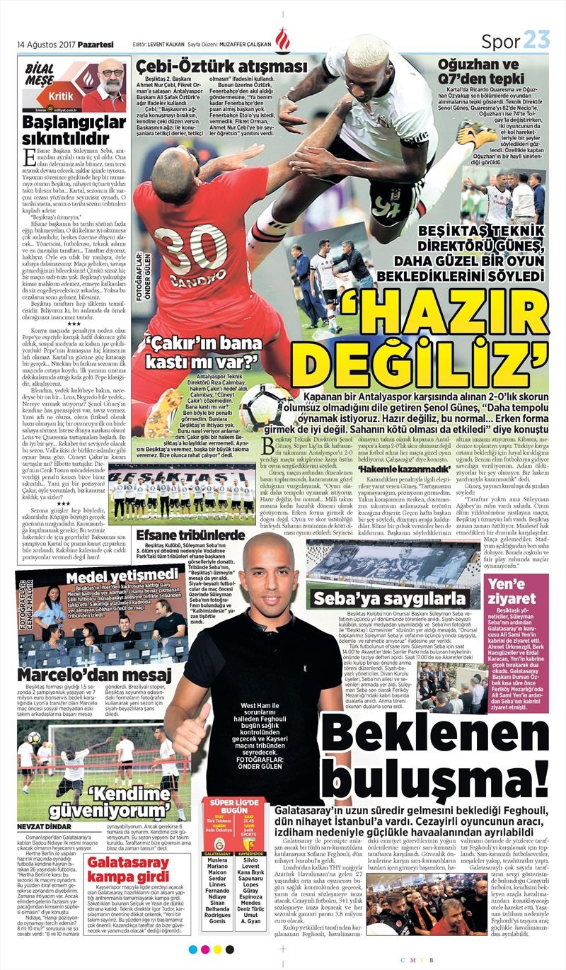 14 Ağustos 2017 | Gazetelerin Beşiktaş Manşetleri - Görsel 19