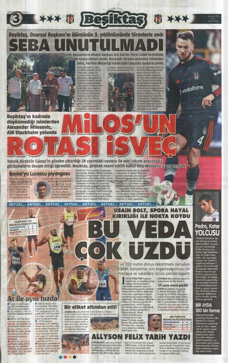 14 Ağustos 2017 | Gazetelerin Beşiktaş Manşetleri - Görsel 4