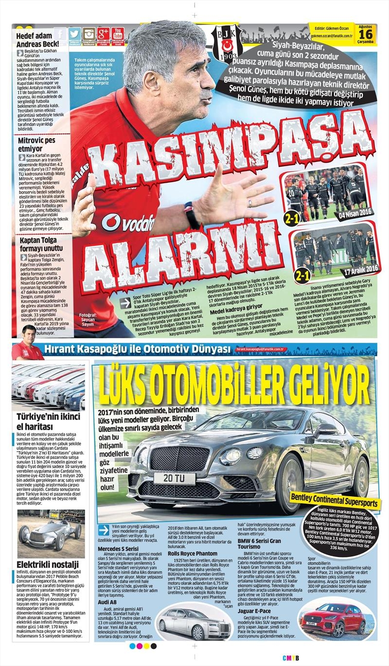 16 Ağustos 2017 | İşte gazetelerin Beşiktaş manşetleri - Görsel 2