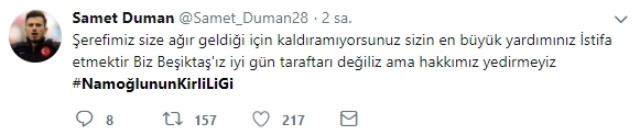 Beşiktaş taraftarı Namoğlu’nun istifasını istiyor! - Görsel 1