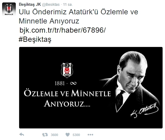 Beşiktaş'ın ve Beşiktaşlı futbolcuların 10 Kasım mesajları - Görsel 7
