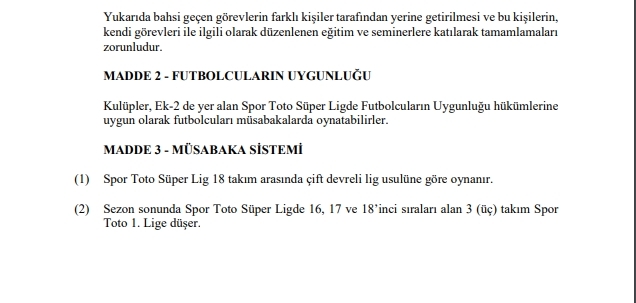 2018 – 2019 SPOR TOTO SÜPER LİG LEFTER KÜÇÜKANDONYADİS SEZONU MÜSABAKALARI STATÜSÜ - Görsel 2