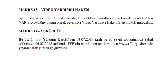 2018 – 2019 SPOR TOTO SÜPER LİG LEFTER KÜÇÜKANDONYADİS SEZONU MÜSABAKALARI STATÜSÜ - Görsel 21