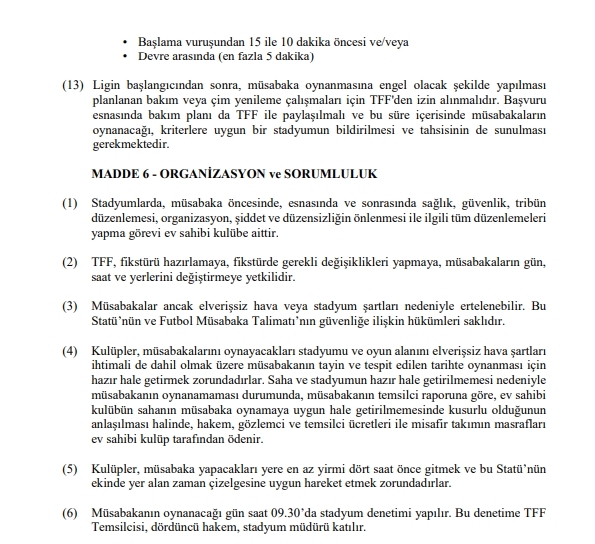 2018 – 2019 SPOR TOTO SÜPER LİG LEFTER KÜÇÜKANDONYADİS SEZONU MÜSABAKALARI STATÜSÜ - Görsel 7