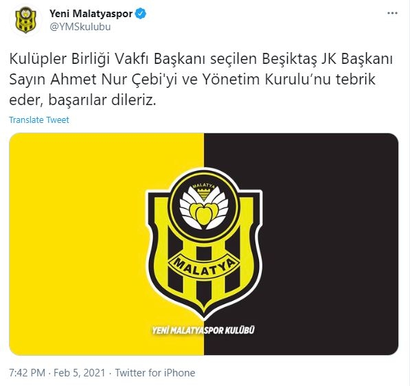 Kulüpler Birliği Başkanı seçilen Ahmet Nur Çebi'ye Süper Lig takımlarından tebrik mesajları geldi. - Görsel 11