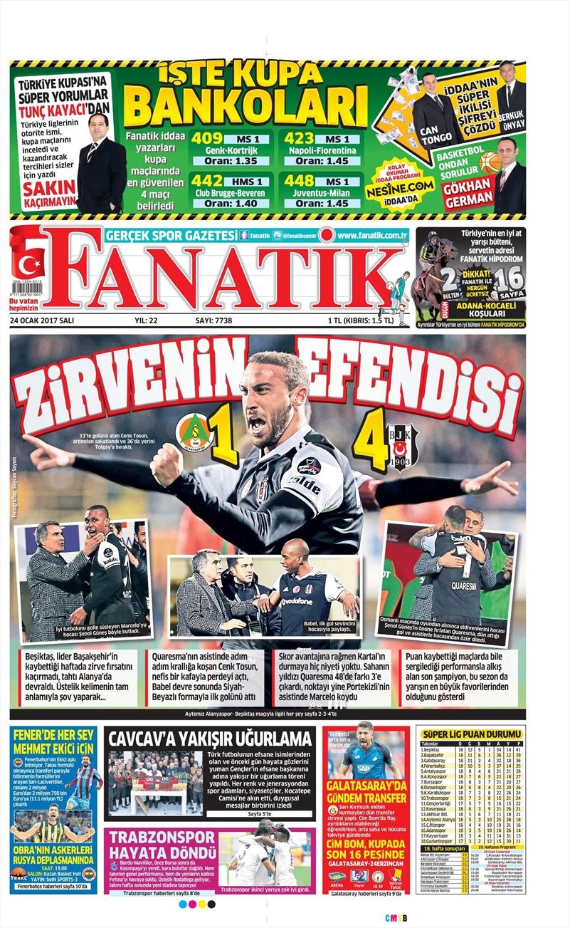 24 Ocak 2017 | İşte gazetelerin Beşiktaş manşetleri - Görsel 6