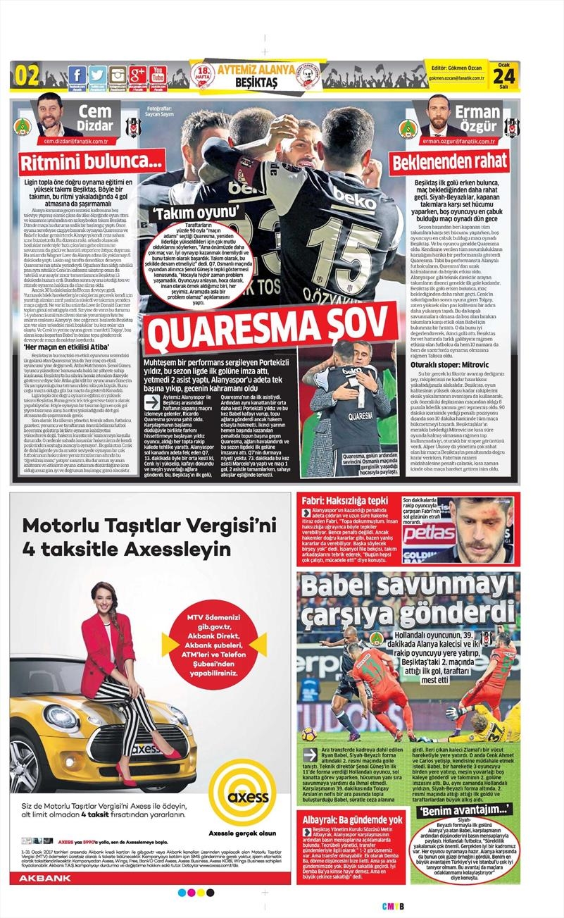 24 Ocak 2017 | İşte gazetelerin Beşiktaş manşetleri - Görsel 7