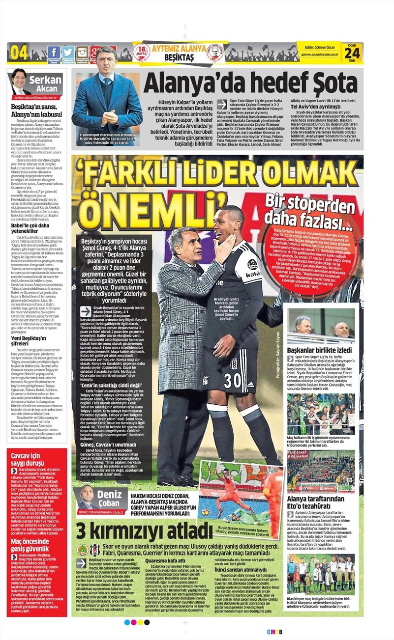 24 Ocak 2017 | İşte gazetelerin Beşiktaş manşetleri - Görsel 9