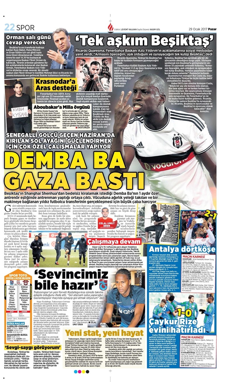 29 Ocak 2017 | Gazetelerin Beşiktaş manşetleri - Görsel 3