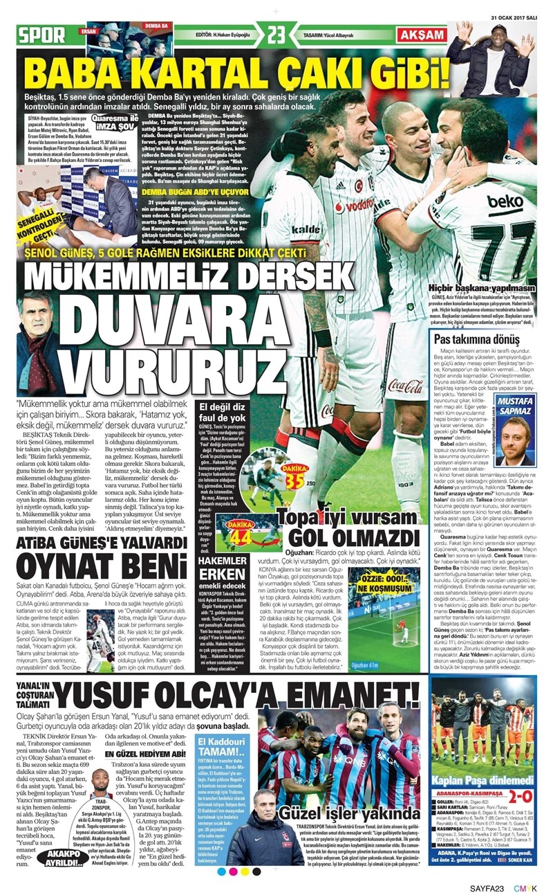 31 Ocak 2017 | İşte gazetelerin Beşiktaş manşetleri - Görsel 3