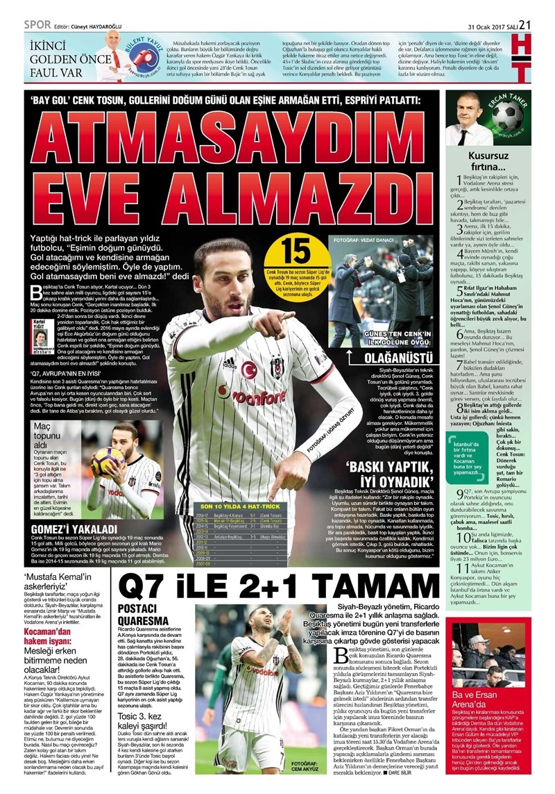 31 Ocak 2017 | İşte gazetelerin Beşiktaş manşetleri - Görsel 7