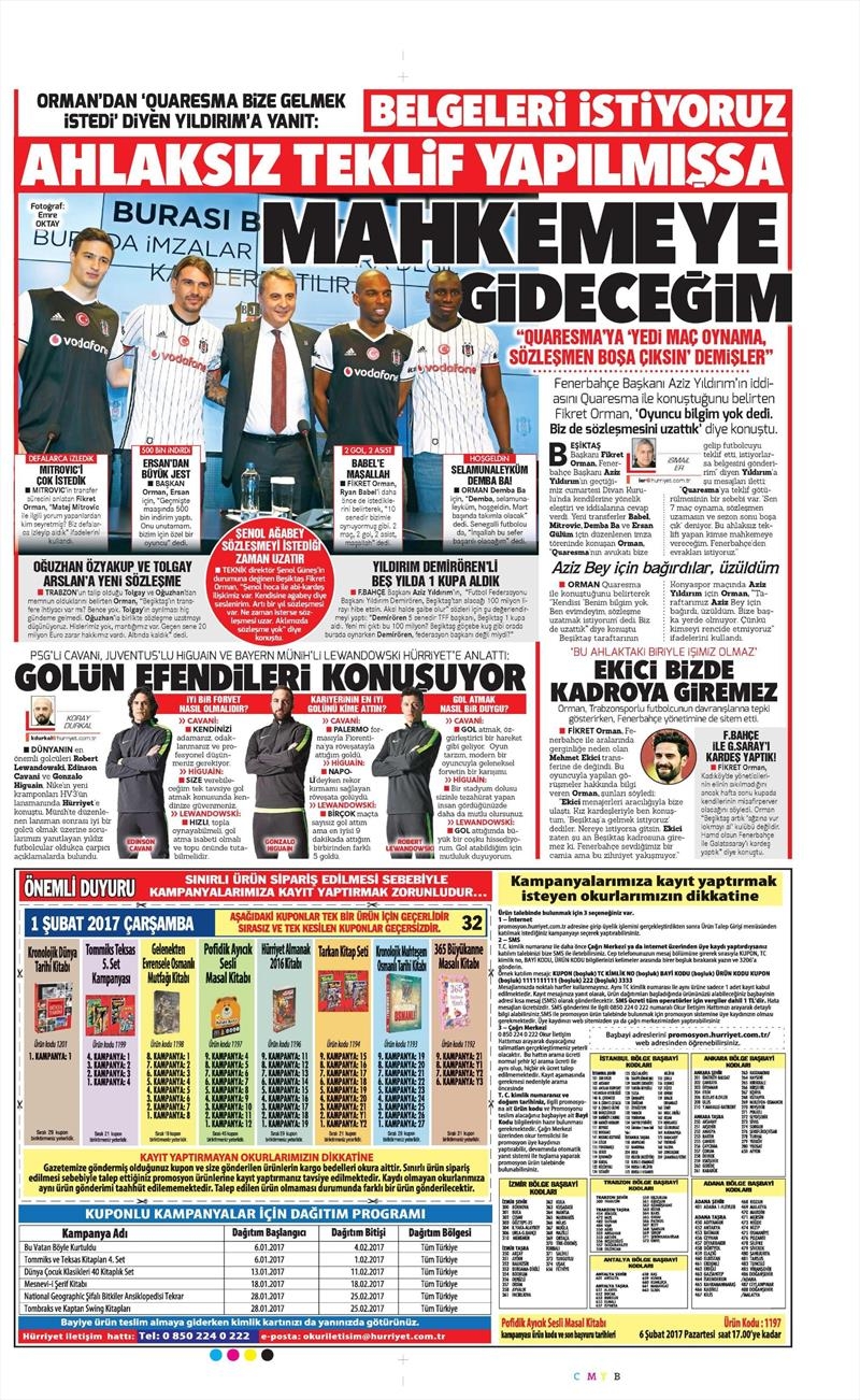 01 Şubat 2017 | İşte gazetelerin Beşiktaş manşetleri - Görsel 5