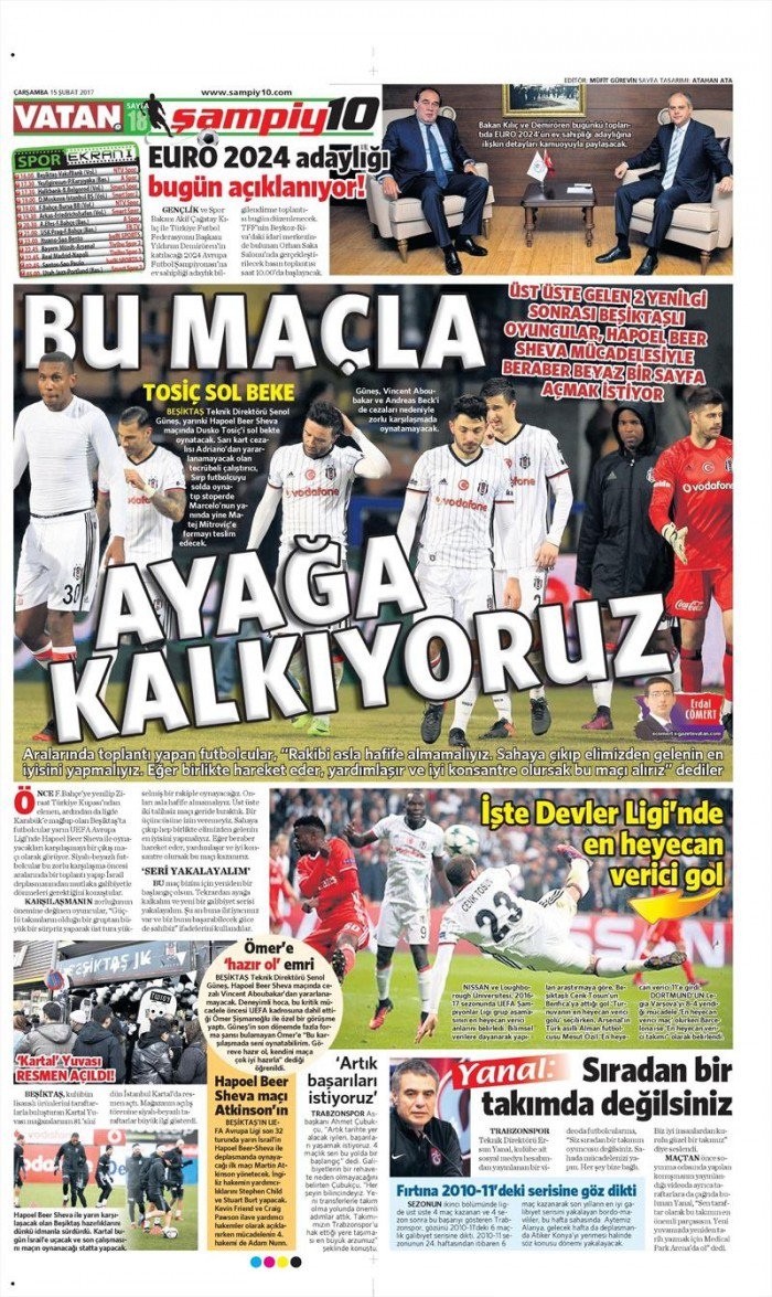 15 Şubat 2017 | İşte gazetelerin Beşiktaş manşetleri - Görsel 1