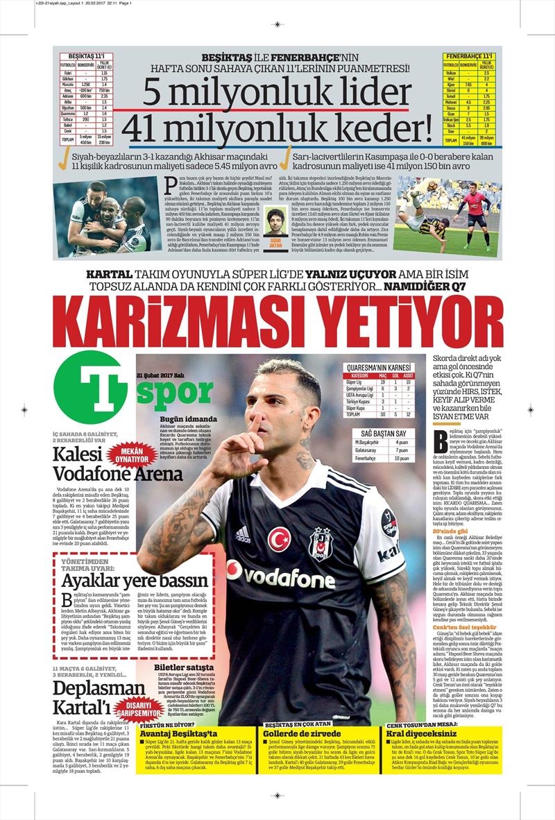21 Şubat 2017 | İşte gazetelerin Beşiktaş manşetleri - Görsel 15