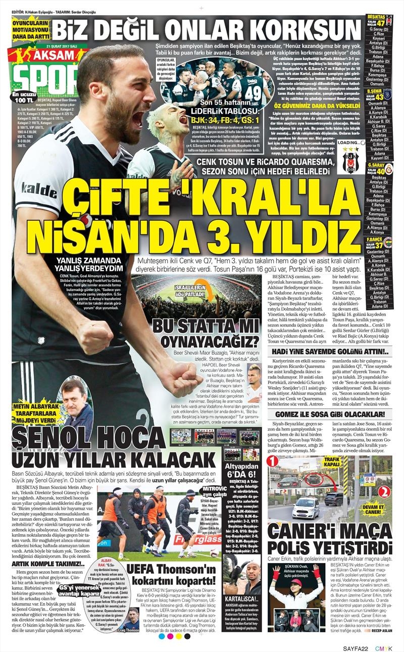 21 Şubat 2017 | İşte gazetelerin Beşiktaş manşetleri - Görsel 4