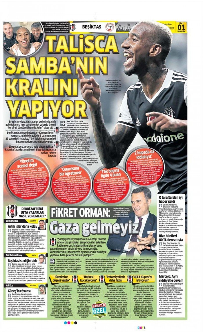 1 Mart 2017 | İşte gazetelerin Beşiktaş manşetleri - Görsel 6