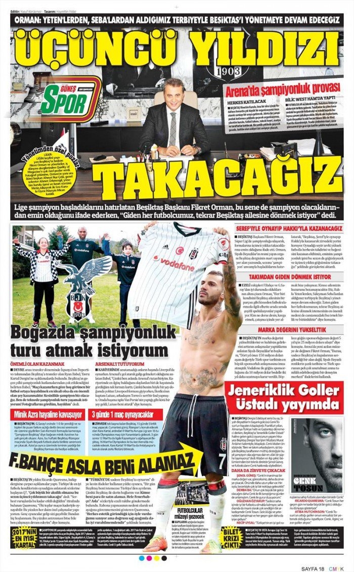 2 Mart 2017 | İşte gazetelerin Beşiktaş manşetleri - Görsel 4
