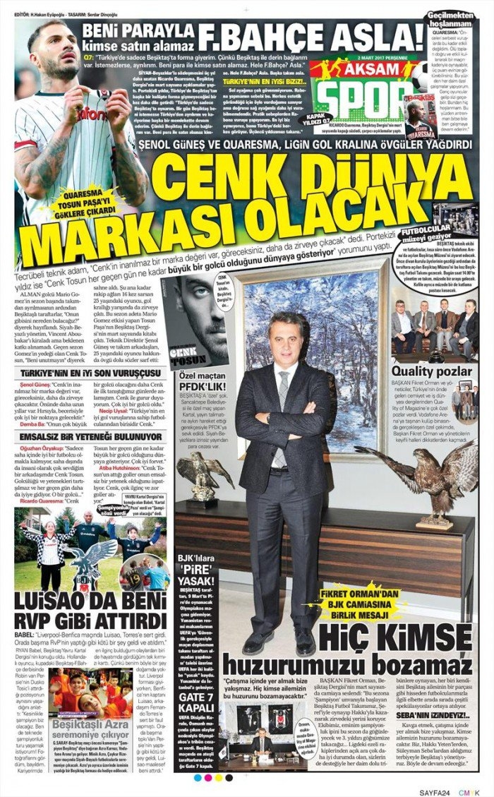 2 Mart 2017 | İşte gazetelerin Beşiktaş manşetleri - Görsel 7