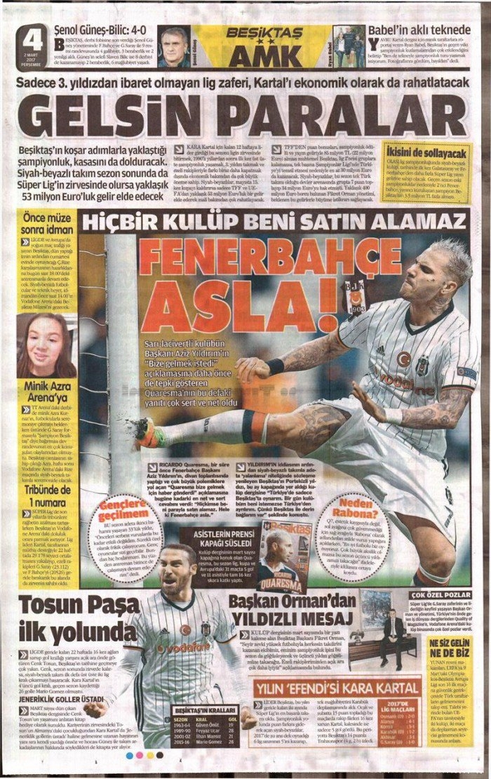 2 Mart 2017 | İşte gazetelerin Beşiktaş manşetleri - Görsel 8
